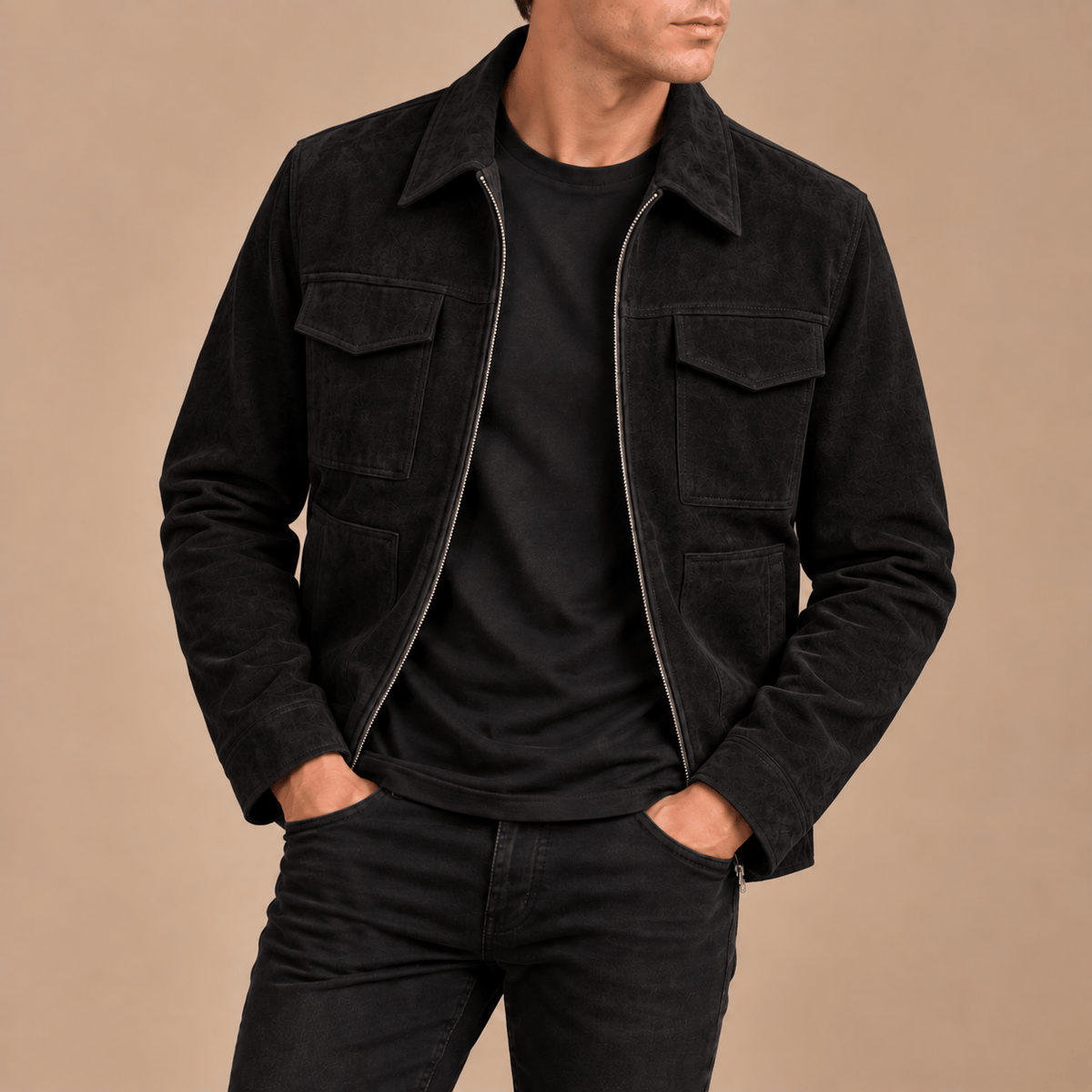 Men's Bramwell Suede-Effect Utility Jacket