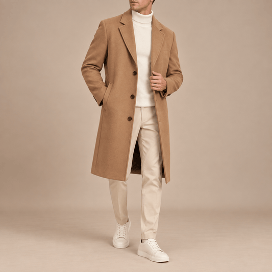 Men's Calder Wool-Blend Tailored Overcoat