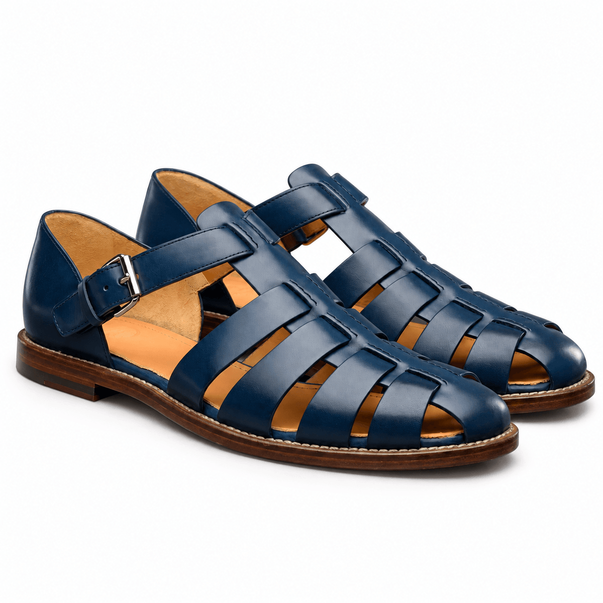 Men's Callan Leather-Look Buckle Slides