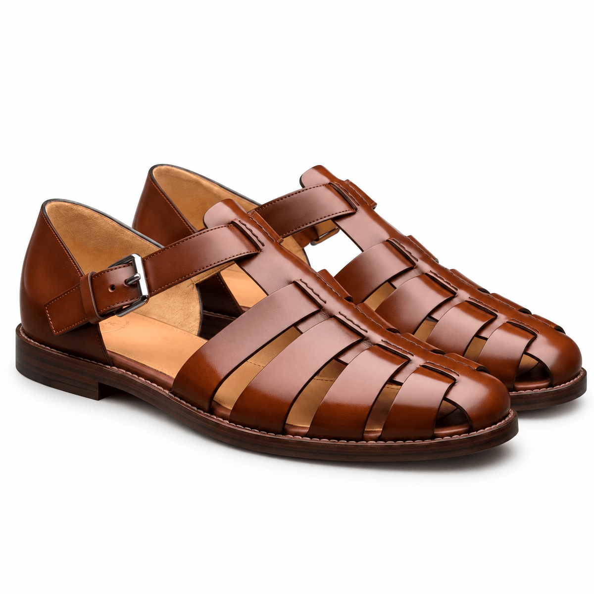 Men's Callan Leather-Look Buckle Slides