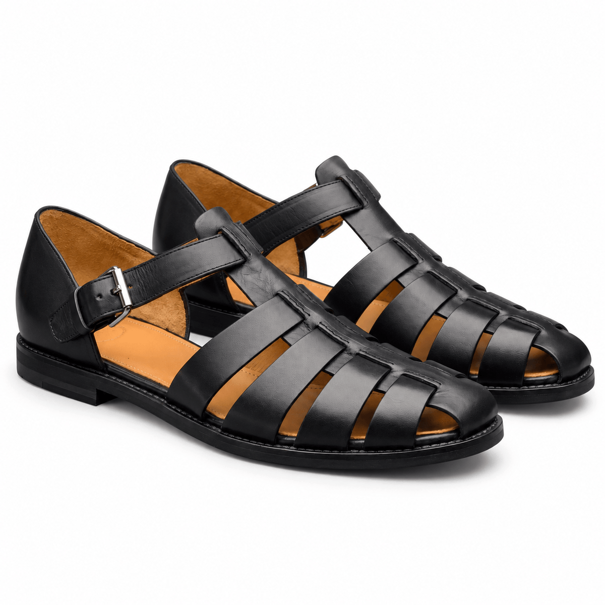 Men's Callan Leather-Look Buckle Slides