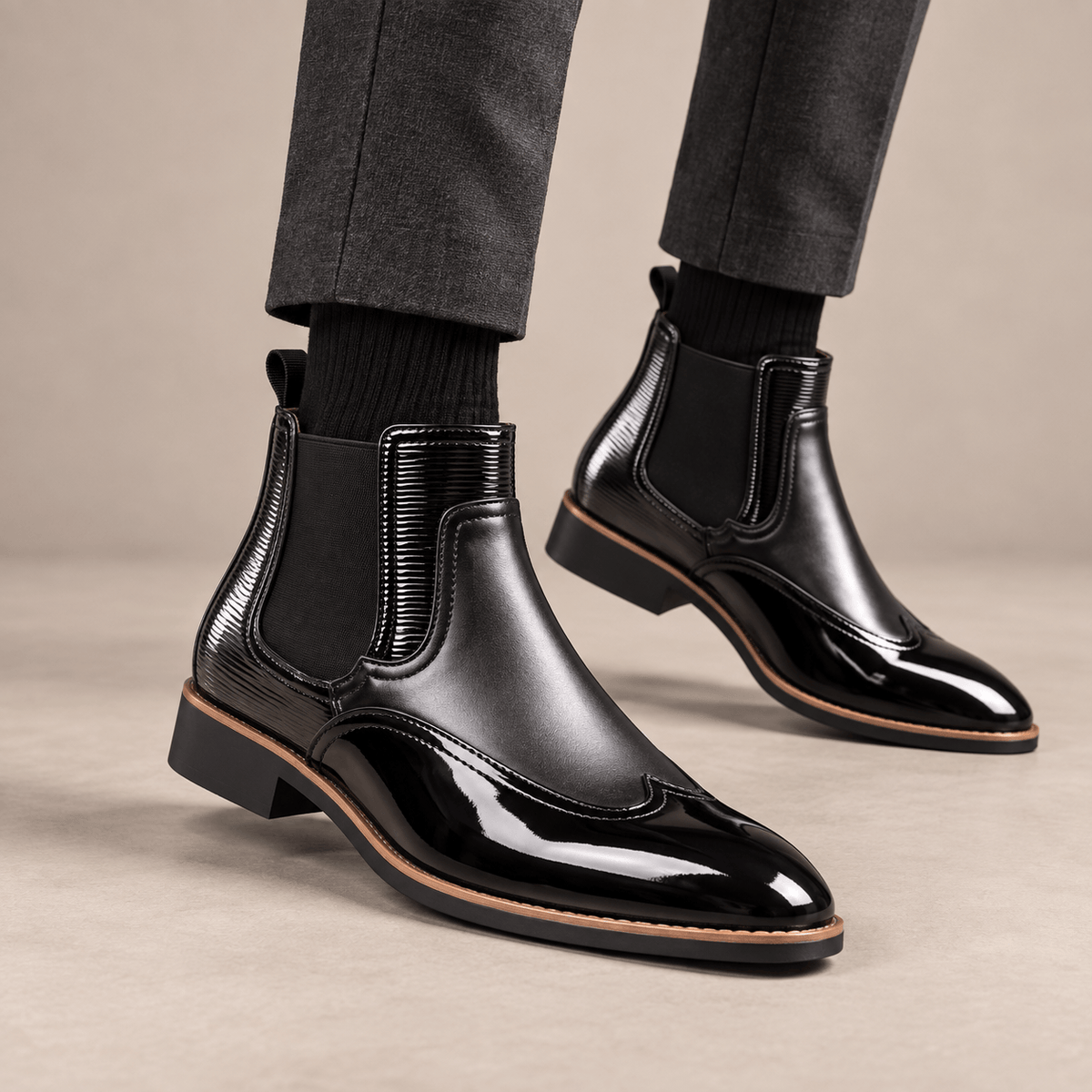 Men's Callan Sleek Leather-Look Chelsea Boots