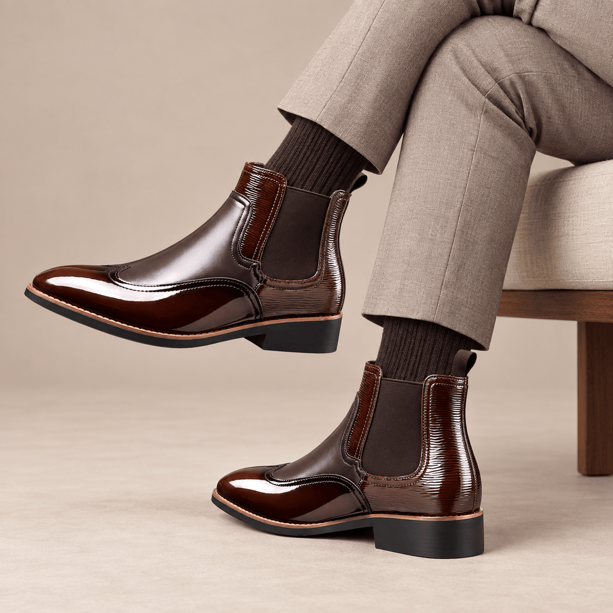 Men's Callan Sleek Leather-Look Chelsea Boots
