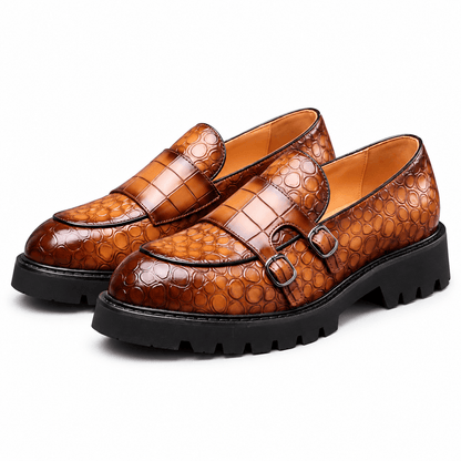 Men's Caspian Croc-Embossed Platform Loafers