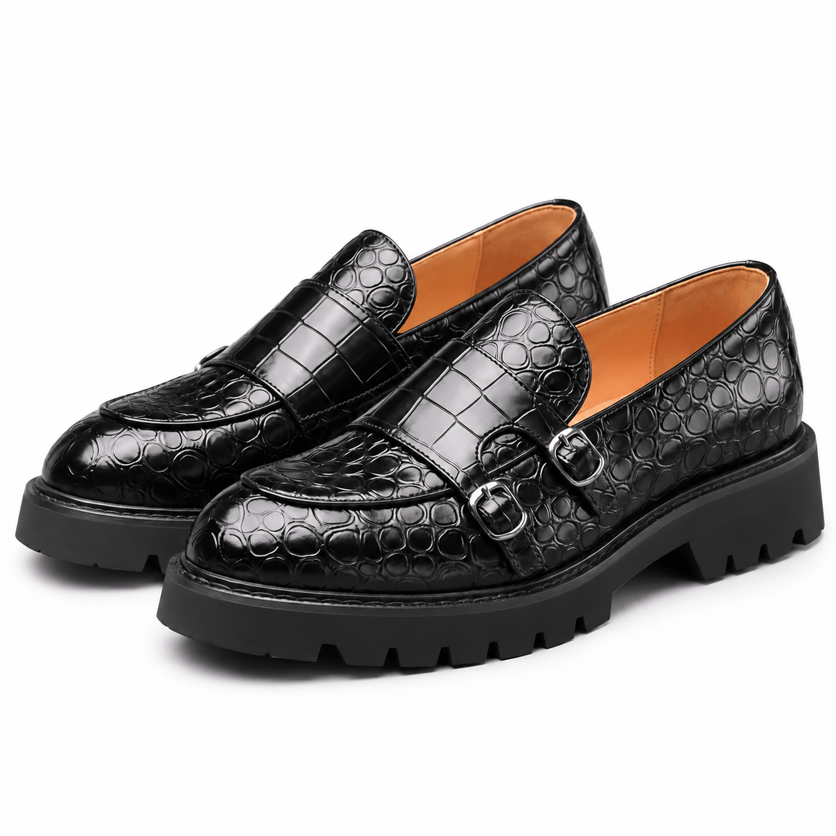 Men's Caspian Croc-Embossed Platform Loafers