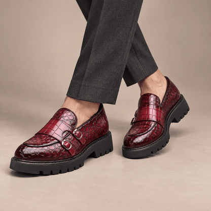 Men's Caspian Croc-Embossed Platform Loafers