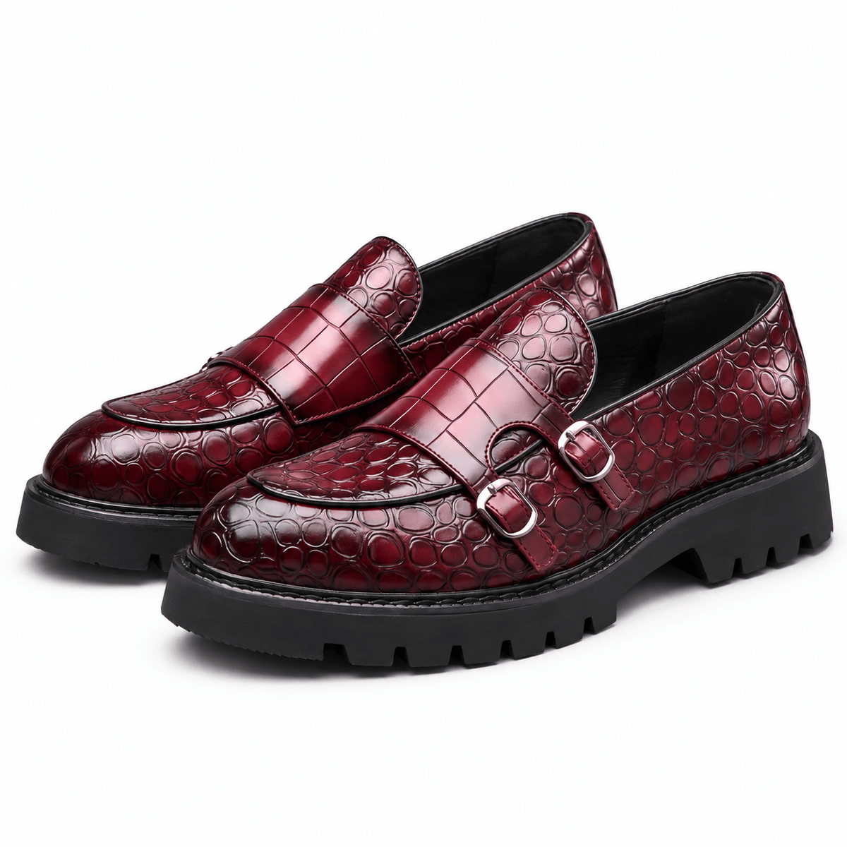Men's Caspian Croc-Embossed Platform Loafers