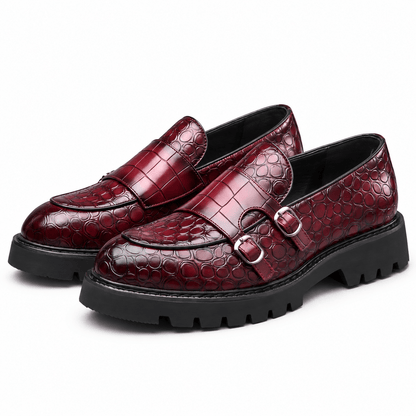 Men's Caspian Croc-Embossed Platform Loafers