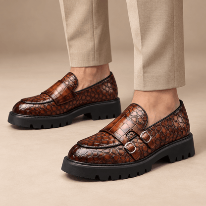 Men's Caspian Croc-Embossed Platform Loafers