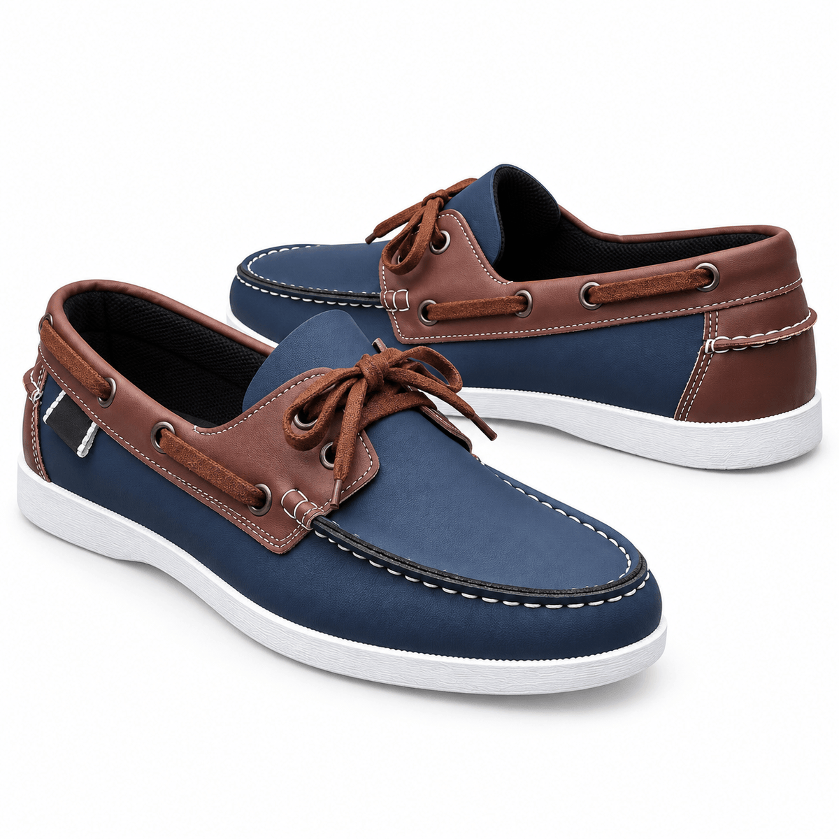 Men's Caspian Nautical Leather-Look Deck Shoes