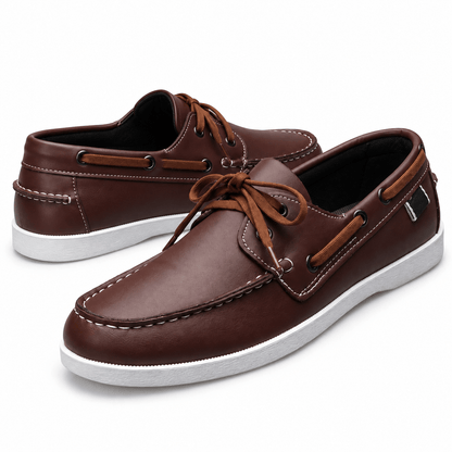 Men's Caspian Nautical Leather-Look Deck Shoes