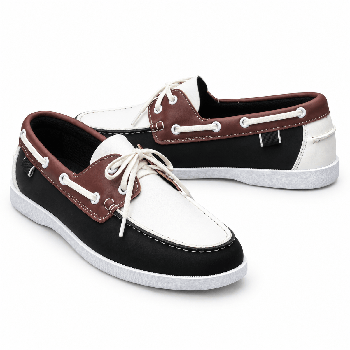 Men's Caspian Nautical Leather-Look Deck Shoes