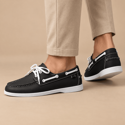 Men's Caspian Nautical Leather-Look Deck Shoes