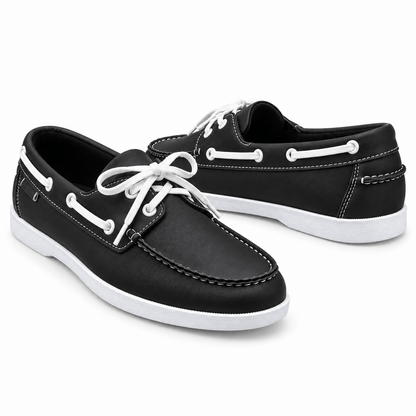 Men's Caspian Nautical Leather-Look Deck Shoes