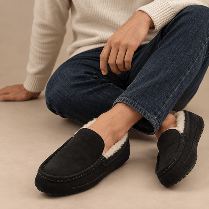 Men's Cedric Suede Sheepskin House Shoes