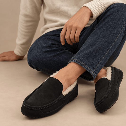 Men's Cedric Suede Sheepskin House Shoes