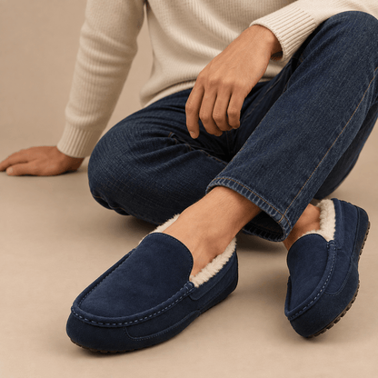 Men's Cedric Suede Sheepskin House Shoes