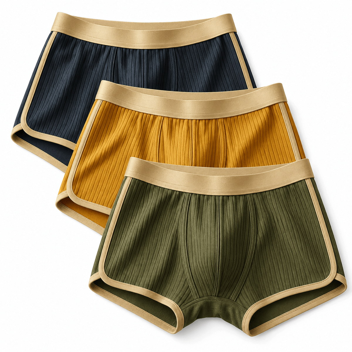 Men's Everett Organic Ribbed Cotton Boxer Briefs Set