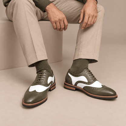 Men's Everett Two-Tone Wingtip Dress Shoes