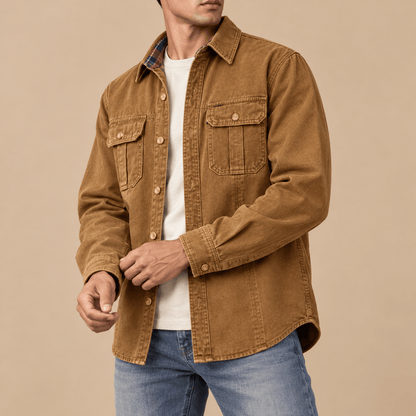 Men's Everett Vintage Workwear Denim Overshirt