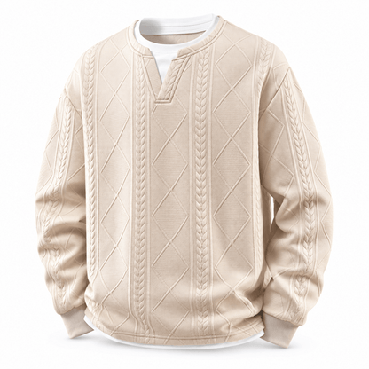 Men's Evren Geometric Layered Jacquard T-Shirt