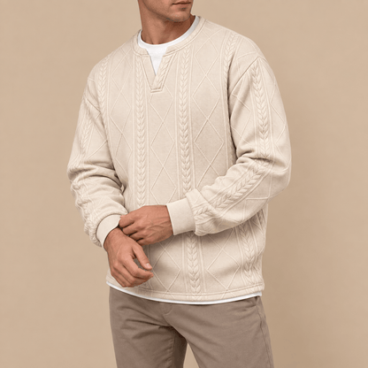 Men's Evren Geometric Layered Jacquard T-Shirt
