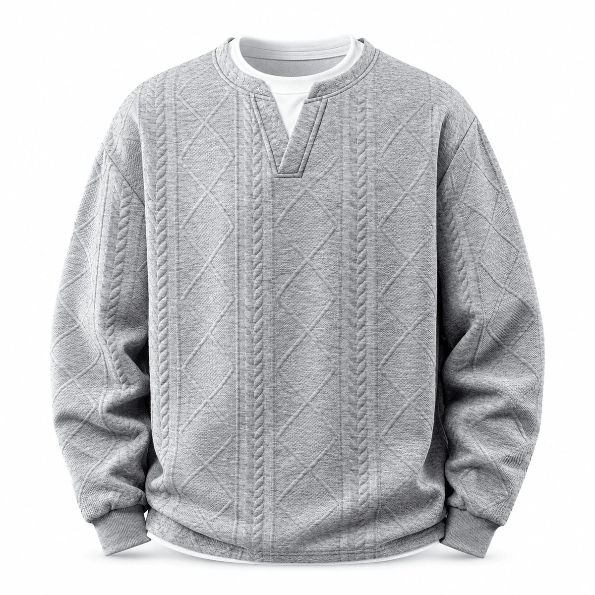 Men's Evren Geometric Layered Jacquard T-Shirt