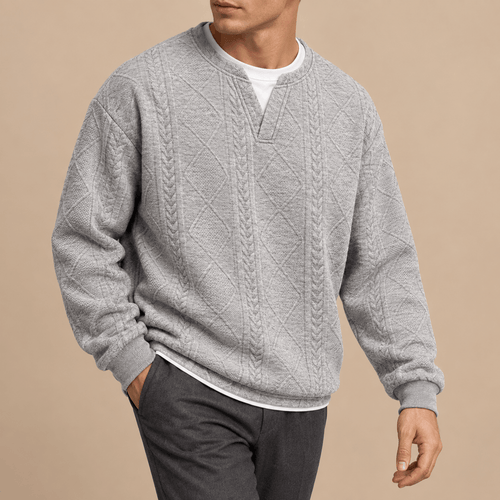 Men's Evren Geometric Layered Jacquard T-Shirt