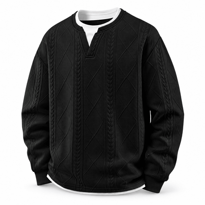 Men's Evren Geometric Layered Jacquard T-Shirt