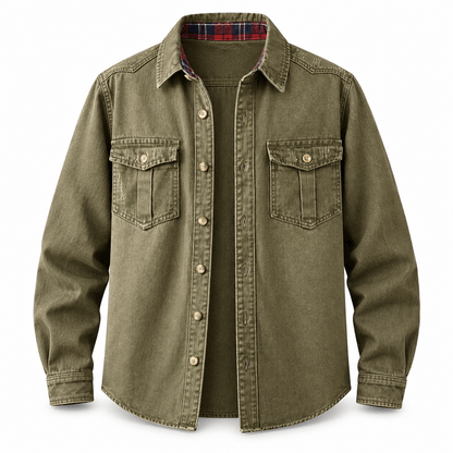 Men's Hudson Washed Denim Workwear Overshirt