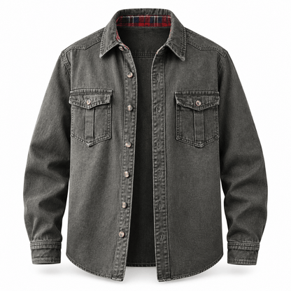 Men's Hudson Washed Denim Workwear Overshirt