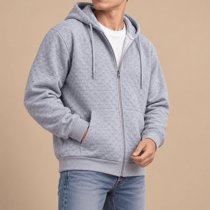Men's Kellan Textured Grid Zip Hoodie