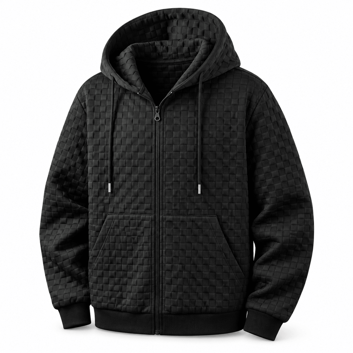 Men's Kellan Textured Grid Zip Hoodie