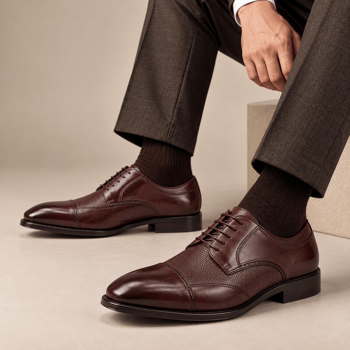 Men's Kingsley Cap-Toe Dress Shoes