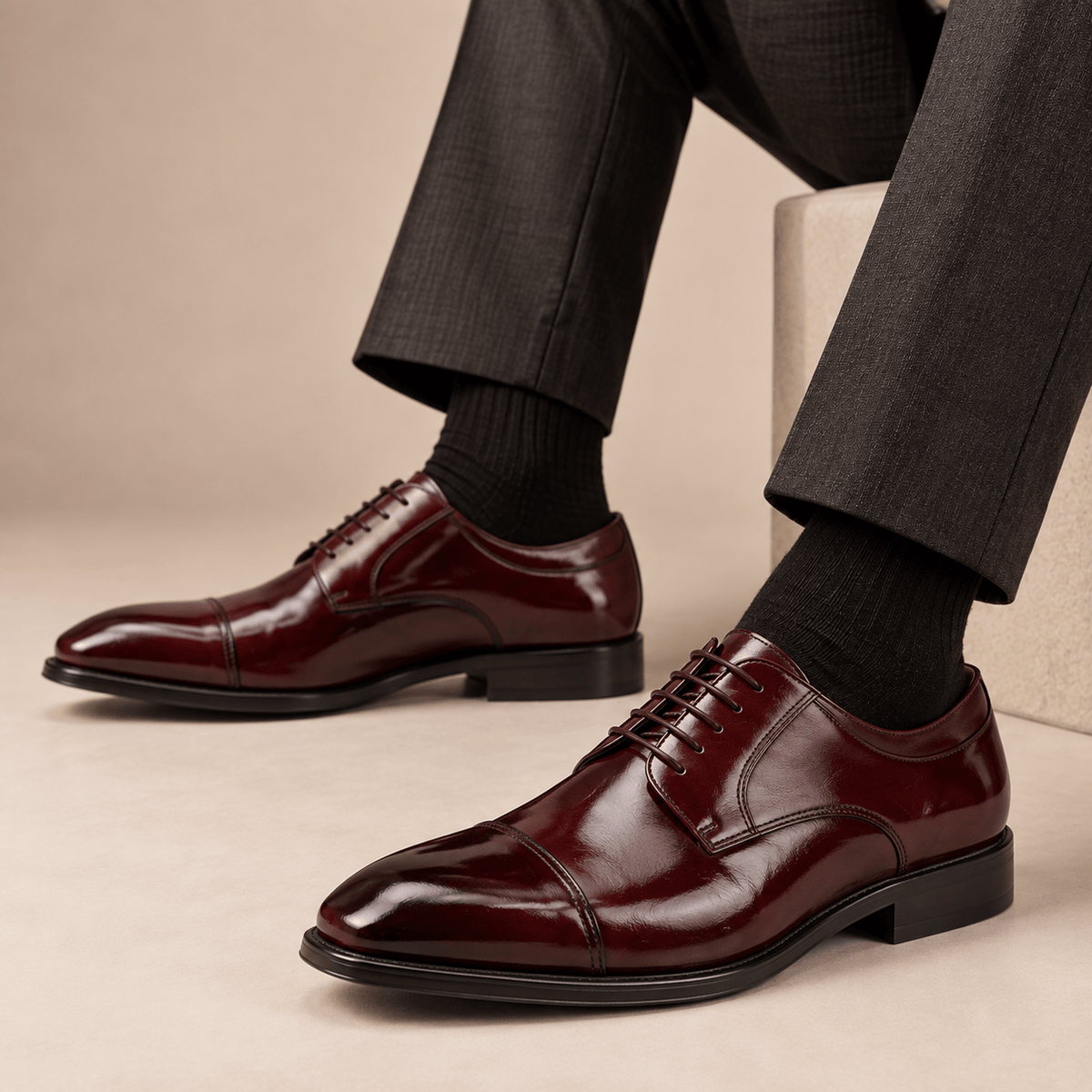 Men's Kingsley Cap-Toe Dress Shoes