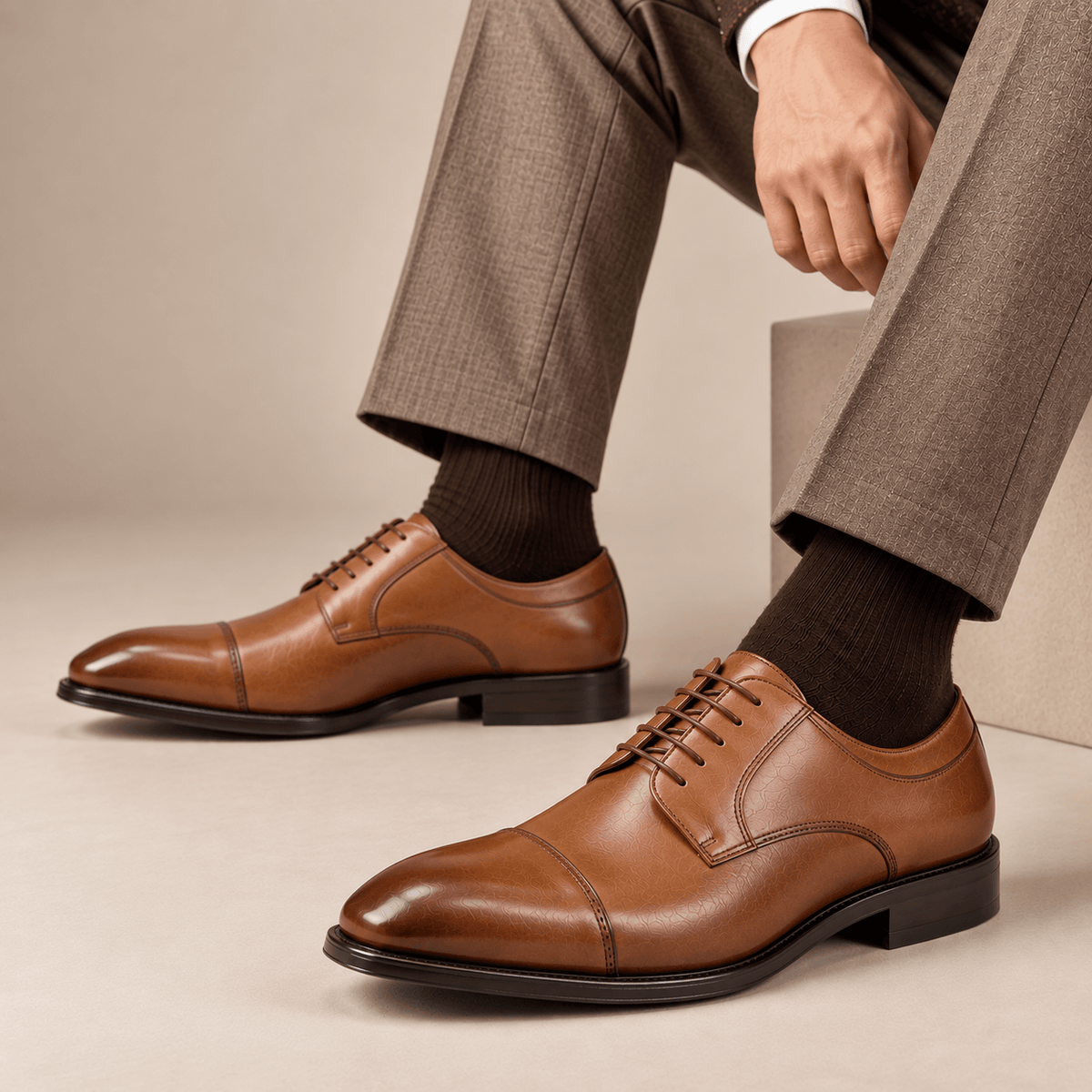 Men's Kingsley Cap-Toe Dress Shoes