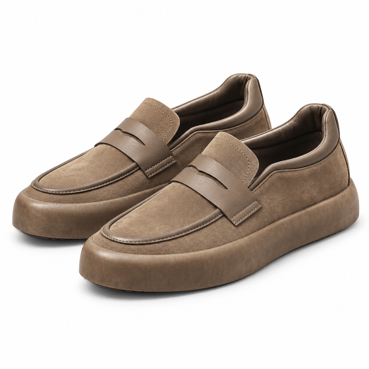 Men's Leandro Microsuede Chunky Penny Loafers