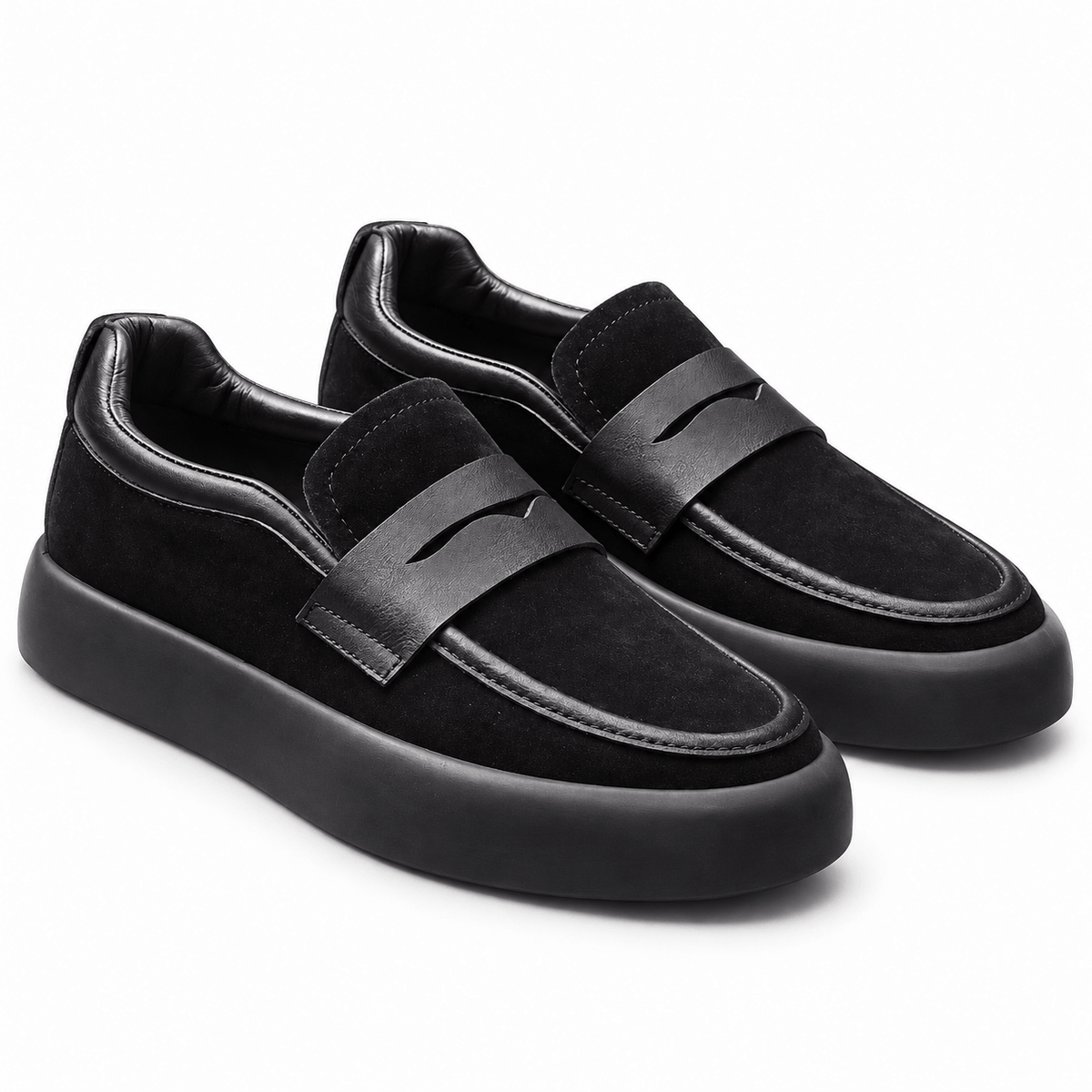 Men's Leandro Microsuede Chunky Penny Loafers