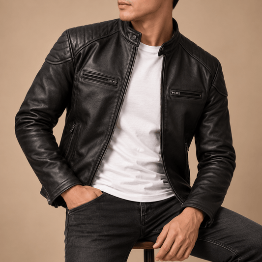 Men's Lorenzo Italian Lambskin Racer Jacket