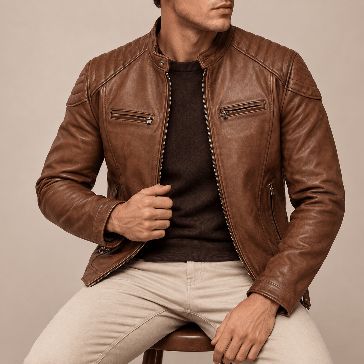 Men's Lorenzo Italian Lambskin Racer Jacket