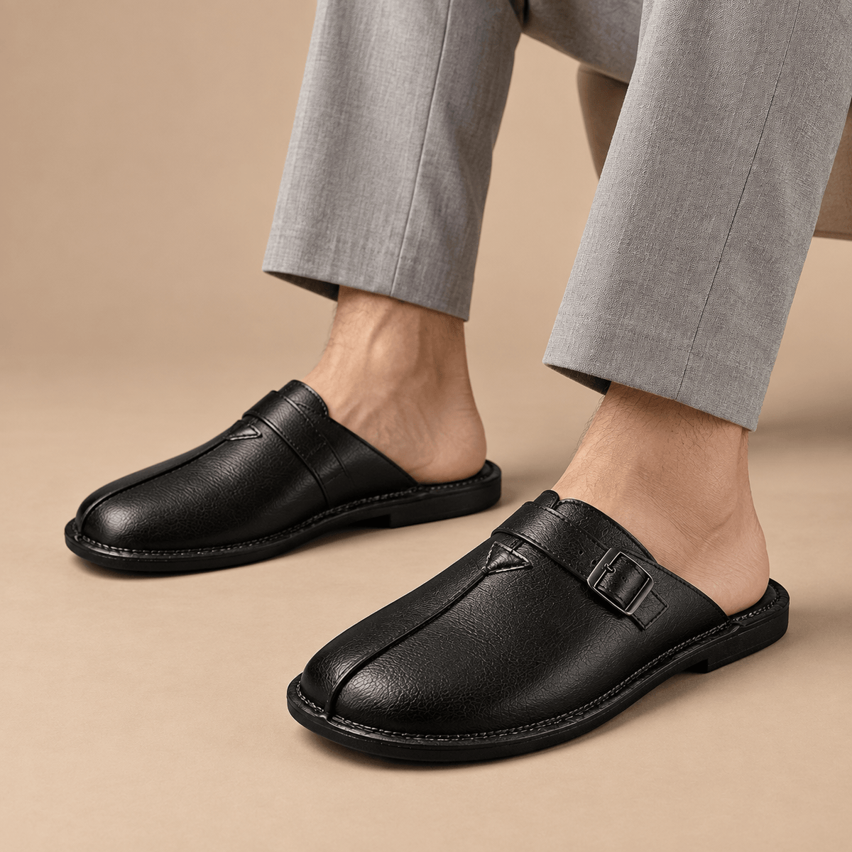 Men's Lorenzo Woven Leather Slip-On Mules