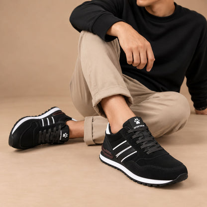 Men's Luca Suede-Look Stripe Trainers