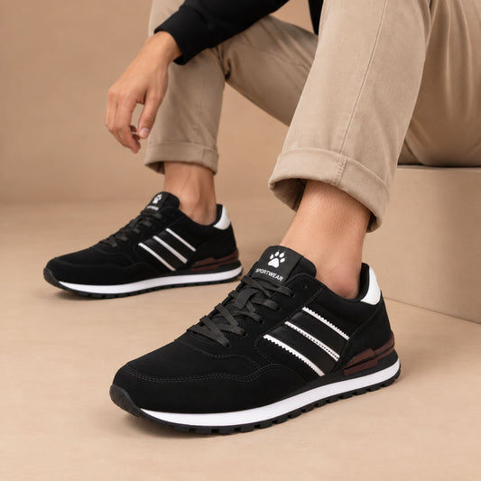 Men's Luca Suede-Look Stripe Trainers