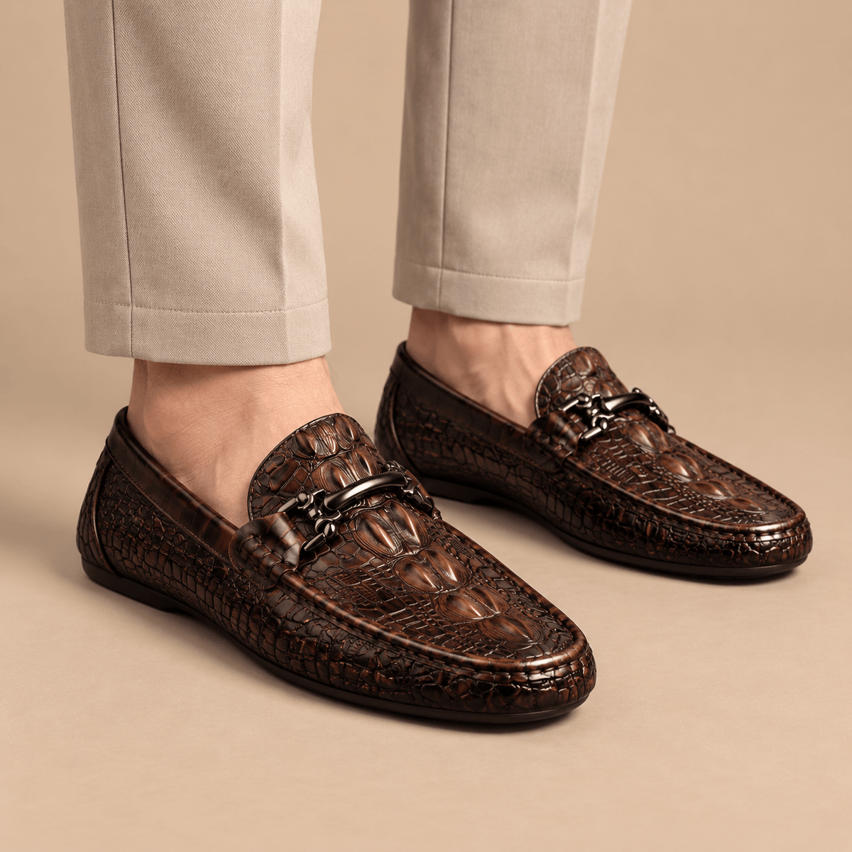 Men's Lucien Embossed Leather Bit Loafers