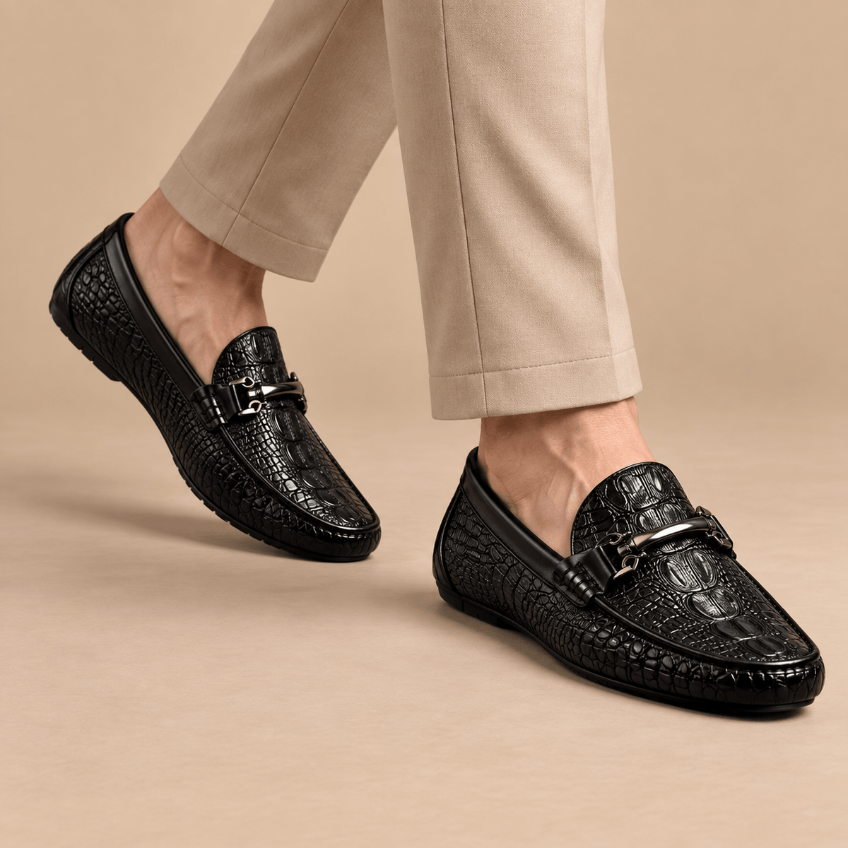 Men's Lucien Embossed Leather Bit Loafers