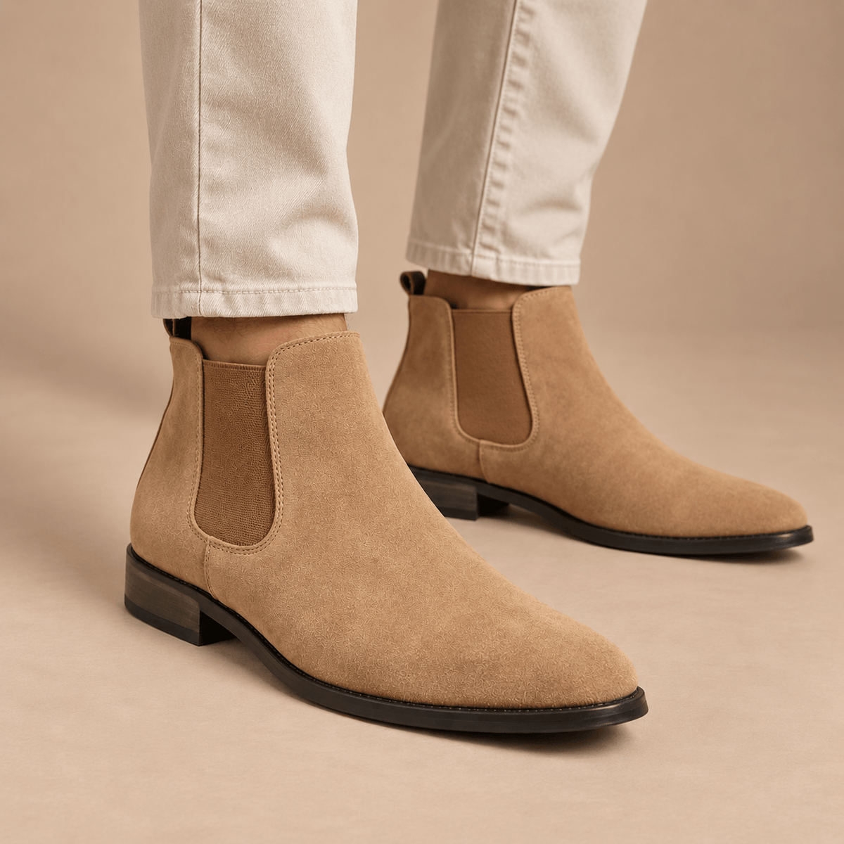 Men's Lucien Suede-Look Almond-Toe Chelsea Boots