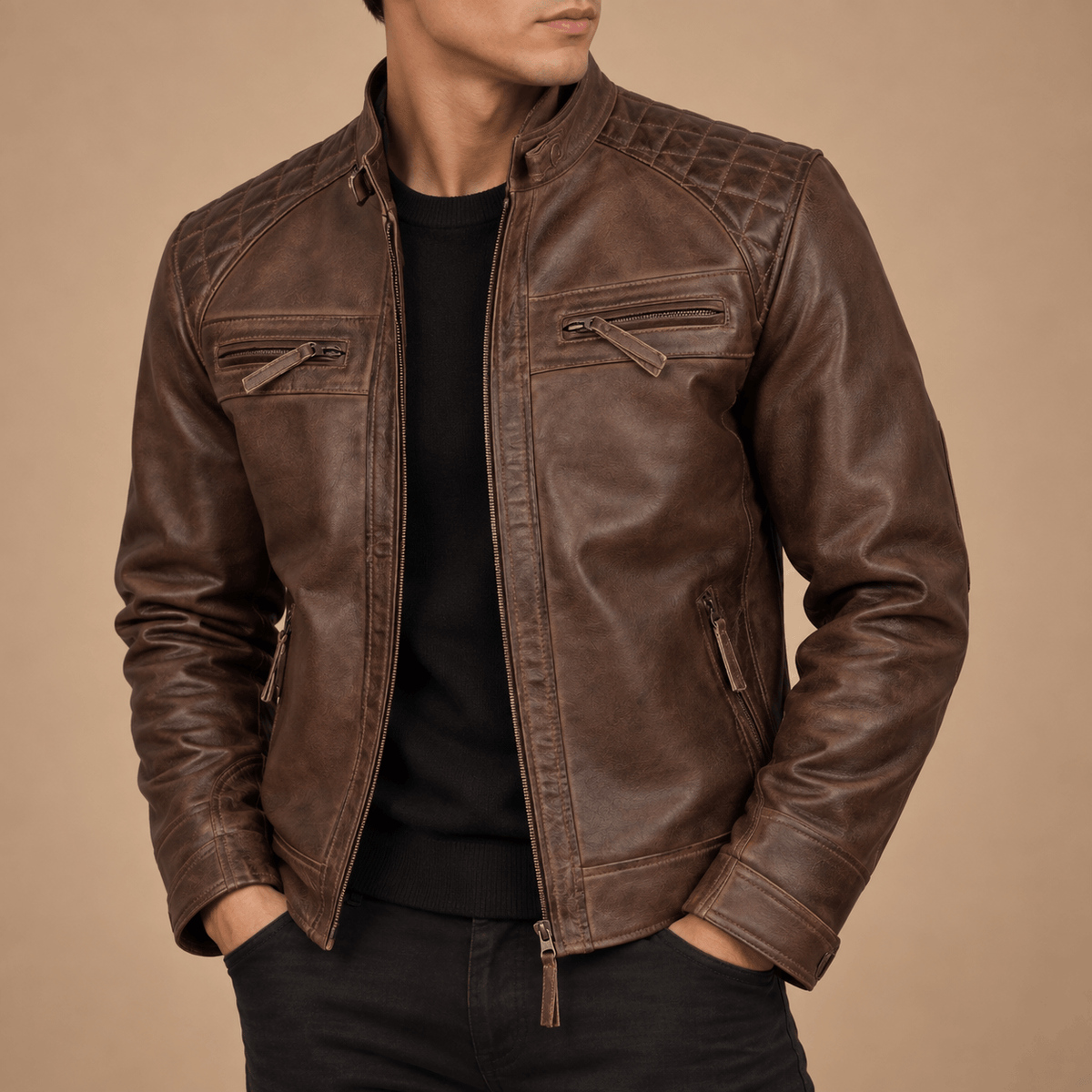 Men's Maddox Quilted Lambskin Leather Jacket