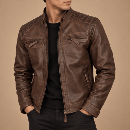 Men's Maddox Quilted Lambskin Leather Jacket