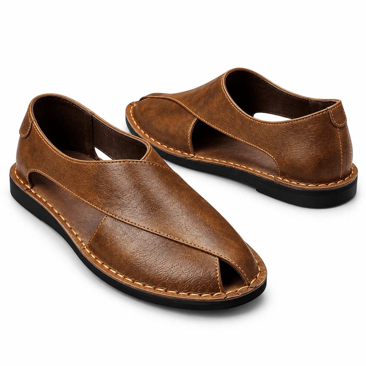 Men's Matteo Handwoven Leather Slide Mules