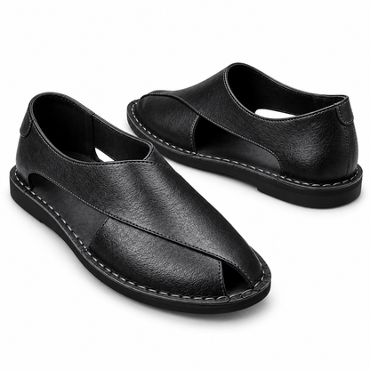 Men's Matteo Handwoven Leather Slide Mules
